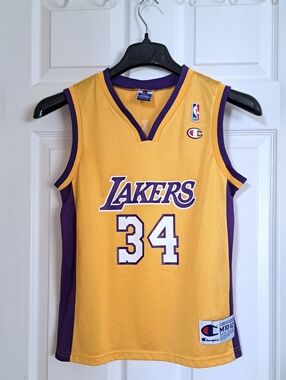 Vintage Champion Brand Shaquille O'Neal #34 Los Angeles Lakers Basketball Jersey